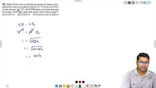 Fluid Mechanics level1 que55 [upl. by Eldnik]