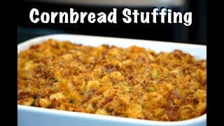 How To Make Cornbread Stuffing  Delicious Cornbread Sausage StuffingDressing Recipe [upl. by Mongeau64]