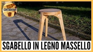 SGABELLO IN LEGNO MASSELLO a tre gambe  Parte 2 di 2  Falegnameria e lavorazione del legno [upl. by Marr]