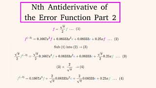 Nth Antiderivative of the Error Function Part 2 [upl. by Elletsyrk]