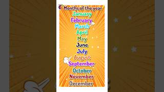 12 months name in english  months of the Year song kindergarten preschool [upl. by Bili]