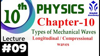 Type of mechanical waves aLongitudinalCompressional waves  Chapter 10 Physics Class 10th Lec9 [upl. by Hintze973]