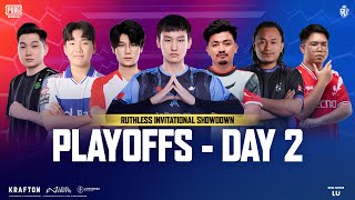 EN PUBG MOBILE RUTHLESS INVITATIONAL SHOWDOWN PLAYOFFS DAY 2 FT BTR DRS HORAA A1 TJB I8 AE [upl. by Otiragram410]