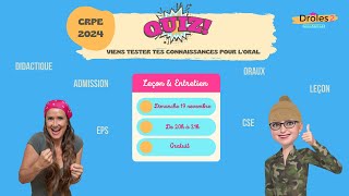 CRPE  QUIZ SPÉCIAL quotORAUXquot [upl. by Lindsy151]