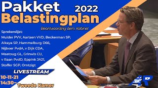 Terugkijken Pakket Belastingplan 2022 Beantwoording amp tweede termijn  Tweede Kamer [upl. by Nnawtna]