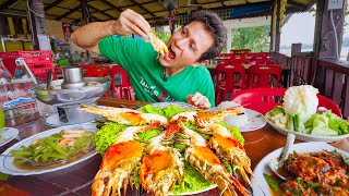 Thailand Seafood  GIANT RIVER PRAWNS 🦐 Best Thai Food in Ayutthaya [upl. by Anirt]