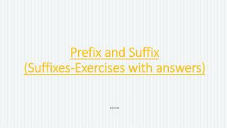 Grammar Prefix Suffix Use of Suffixes english grammar suffixes ANRdd [upl. by Hayidah]