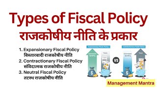 Types of Fiscal Policy  1 Expansionary Policy 2 Contractionary Policy 3 Neutral Policy [upl. by Daegal]