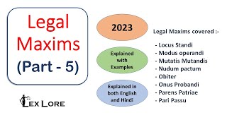 Legal Maxims  Meaning with Examples PART 5  Explained in Hindi [upl. by Raseda]