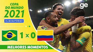 BRASIL 1 X 0 COLÔMBIA  MELHORES MOMENTOS  13ª RODADA ELIMINATÓRIAS DA COPA  geglobo [upl. by Accalia]