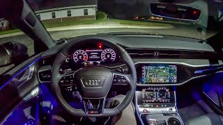 2024 Audi RS7 Performance  POV Night Drive Binaural Audio [upl. by Decker]