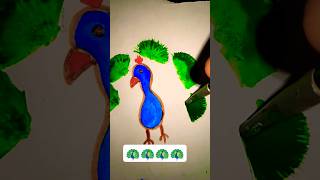 Very Easy Peacock Painting 🦚 art youtubeshort trendingshorts viralvideo shorts [upl. by Gerri]