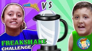 BROTHER vs SISTER FREAKSHAKE CHALLENGE Grocery Store Shopping Battle Best Tasting FUNnel Visi [upl. by Kinnard928]