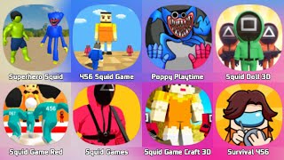 Squid Superhero Survival 456 Squid Game Squid Game 3D Poppy Playtime Squid Doll 3D Red Light [upl. by Adnahsat]