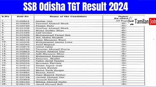 SSB Odisha TGT Result 2024  Cut Off Marks Merit List [upl. by Onilecram]