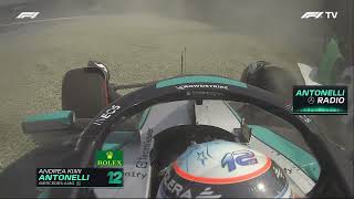 Kimi Antonelli CRASH on his F1 Debut at Monza  Onboard amp Radio [upl. by Lavinia]