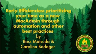 Early Efficiencies  Ross Matsuda amp Caroline Bodager [upl. by Ycnuahc]