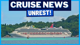 CRUISE NEWS Carnival Drops Ports Due to Unrest Royal Caribbeans Loyalty Program No Free Cruise [upl. by Suirada]