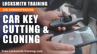 Vehicle Key Duplication amp Cloning  How to Cut and Program a Car Key  FreeLocksmithTrainingcom [upl. by Lockhart]