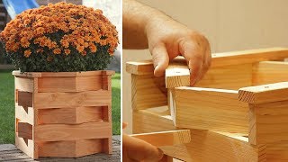 DIY Unique Wood Planter Box [upl. by Kcyrred]