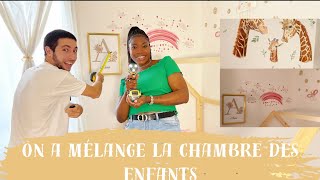 RÉNOVATION  ON AMÉNAGE LA CHAMBRE 🪚⛏️DES ENFANTS MIXTE IDE DE DÉCO🌸 [upl. by Nike]