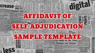 EXTRAJUDICIAL SETTLEMENT and AFFIDAVIT OF PUBLICATION SAMPLE TEMPLATE [upl. by Aihsemek]