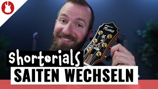 Saiten wechseln Westerngitarre  Gitarre für Anfänger  MUSIC STORE [upl. by Astri]