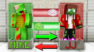 Minecraft Mikey vs JJ  BRAIN EXCHANGE Zombie Mikey and JJ in EXCHANGE MACHINE  Minecraft Maizen [upl. by Anaeda]