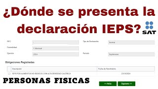 ¿Dónde se presenta la declaración Pago definitivo IEPS [upl. by Bengt461]