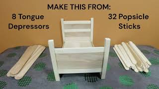 DIY Popsicle Stick 112 Doll Bed Video [upl. by Garvin]