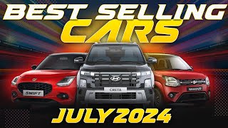 Top 15 Best Selling Cars In India In July 2024  Creta Swift WagonR Punch Ertiga Brezza Nexon [upl. by Akirdnuhs]