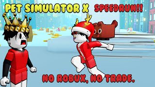 Pet Simulator X  1 HOUR SPEEDRUN CHALLENGE  ROBLOX [upl. by Hugh779]