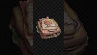 Egg sandwich with handpainted textures 3D model Blender3D [upl. by Trinia]