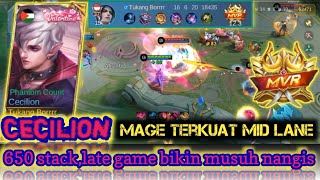 Cecilion stack 650anlate game bikin musuh nangismobilelegends mlbb cecilion [upl. by Hewart]