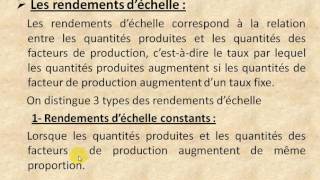 Microéconomie S2 partie 7 quot les rendements déchelle quot [upl. by Tavis72]