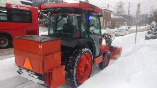 Kubota L4060 Tractor Snow Removal Equipment For Sidewalks In Ottawa Canada [upl. by Skeie]