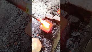 BlacksmithsTMT Bar Forgingquot forging making craft crafts shortsfeed shortvideo shorts [upl. by Lorita98]