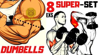 8 Best biceps and triceps AT HOME DUMBBELLS ONLY  SUPERSET TRICEPS amp BICEPS [upl. by Wulfe]