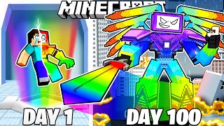 I Survived 100 Days as RAINBOW TITAN in Minecraft [upl. by Dnartreb]