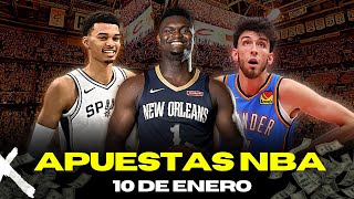 PRONÓSTICO Y APUESTAS NBA 10 DE ENERO  PARLAY GRATIS NBA 🏀🔥 [upl. by Crocker]