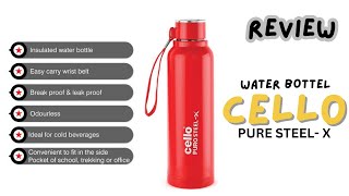 Cello Water Bottle  Cello Puro SteelX Benz 900ml White Stainless Steel Cellowaterbottel [upl. by Nanfa]