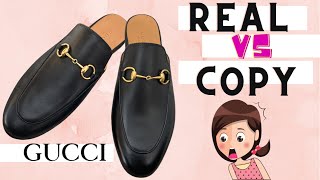 Real vs Fake Gucci Princetown Mules — 700 difference comparison [upl. by Heurlin]