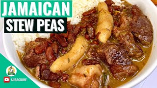 Jamaican Stew Peas with Beef and Pigtails  Delicious Jamaican Old School Recipes Chef Ali1027 [upl. by Boarer616]