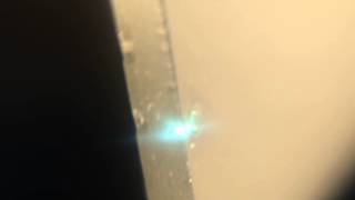 Drilling micro hole in glass using picosecond DPSS UV laser [upl. by Aicinoid]