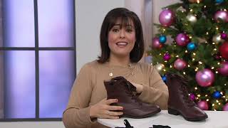 Vionic Leather LaceUp Ankle Boots  Jayce on QVC [upl. by Arimlede]