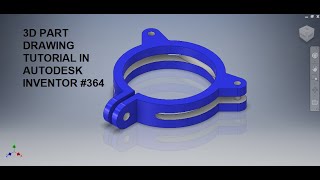 Autodesk Inventor 3d Drawing tutorial 364  3D Practice drawing in Autodesk Inventor  Part 3d [upl. by Sukey478]