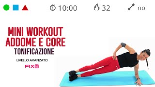 Addome Tonico Con Esercizi Addominali E Core Stability  10 Minuti [upl. by Hiroshi]