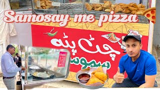 Pizza samosa Hyderabad main pehli baar pizza samosay 🍕Hyderabad food lovers rehan vlogs [upl. by Nera591]