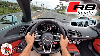 The Audi R8 Performance Spyder RWD is Supercar Star Power for Less  POV Drive Review [upl. by Bowden]