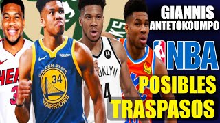 Warriors ¿🔥 Miami y Brooklyn🤔 OKC🤯 Rockets🚨 Los POSIBLES TRASPASOS para GIANNIS ANTETOKOUMPO  NBA [upl. by Nahtnamas]